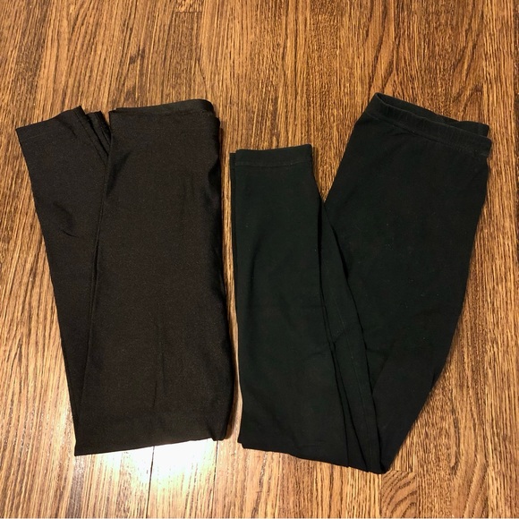 Two black medium American Apparel leggings shiny and matte - Picture 1 of 2